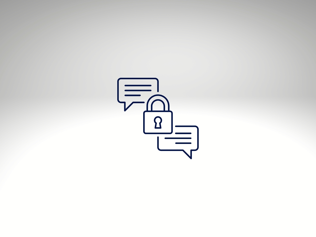 Dwa dymki czatu połączone kłódką