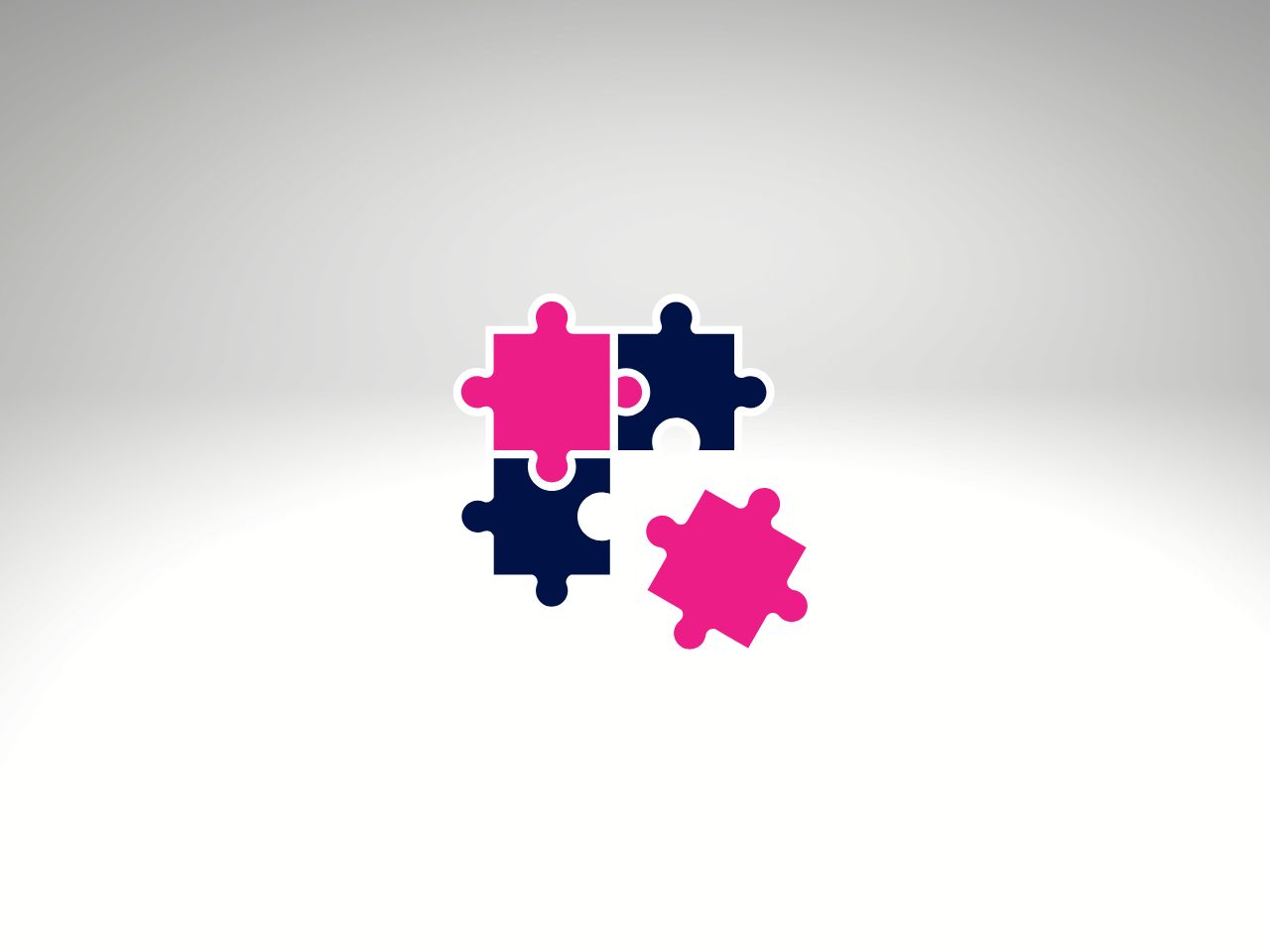 Cztery puzle z czego jeden się wpasowuje w pozostałe