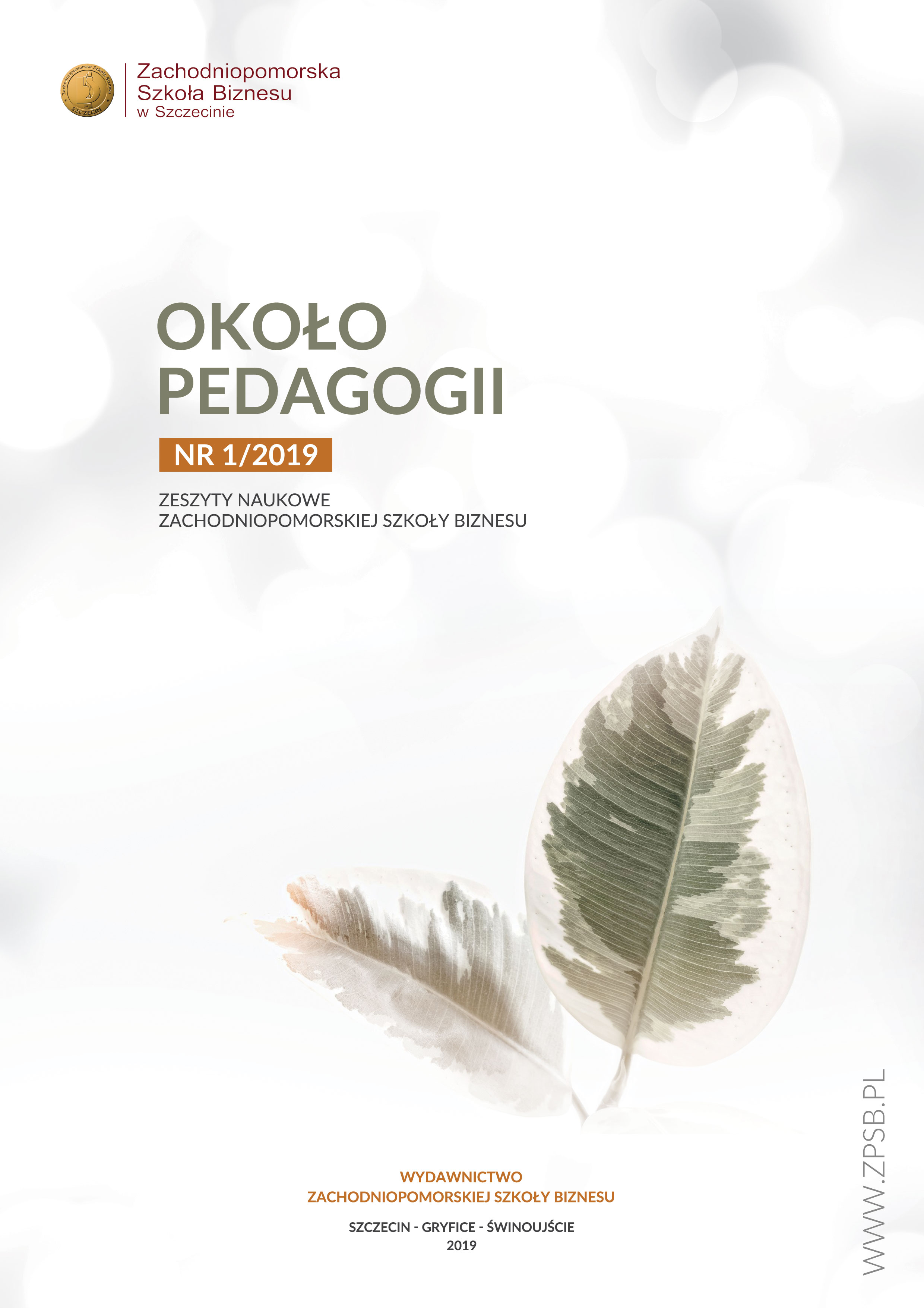 Okładka Około Pedagogii nr 1/2019