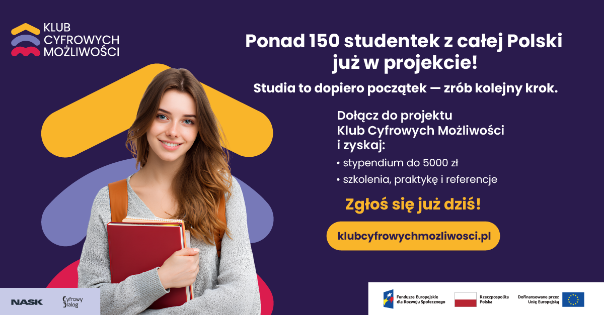 Grafika przedstawiająca zasady konkursu Klub Cyfrowych Możliwości