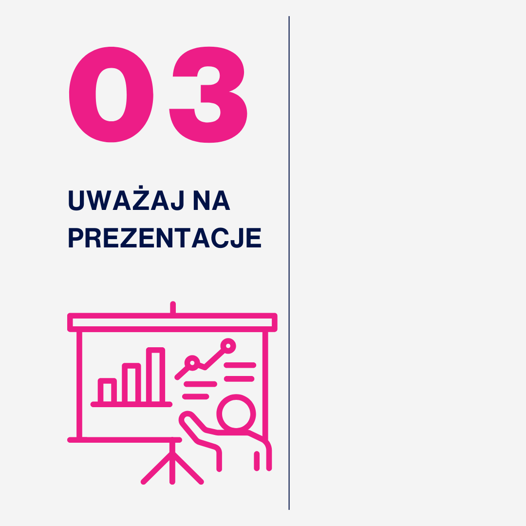 infografika: 03, uważaj na prezentacje, ikona wyświetlanej prezentacji