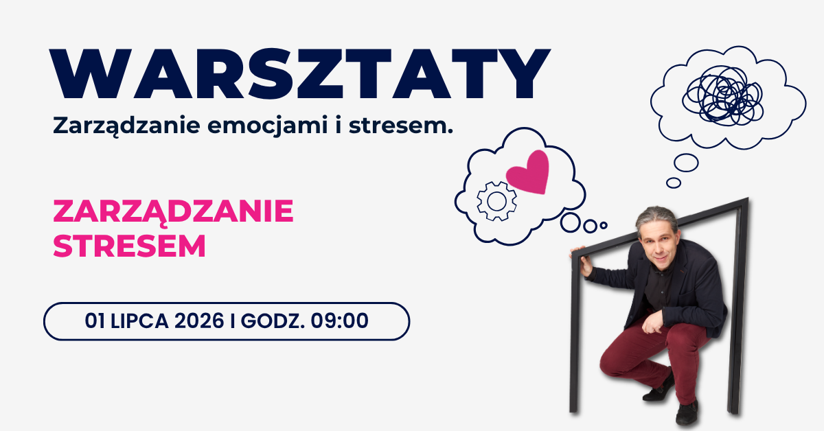 Zdjęcie Jakuba Cichockiego, nagłówek: Warsztaty zarządzanie stresem